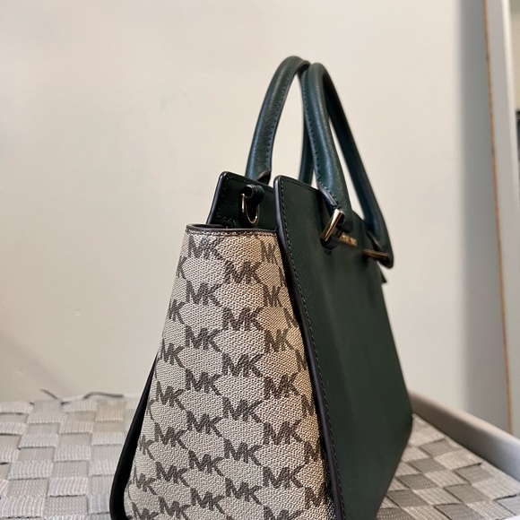 Michael Kors- Dark Green Satchel Purse - Picture 2 of 7